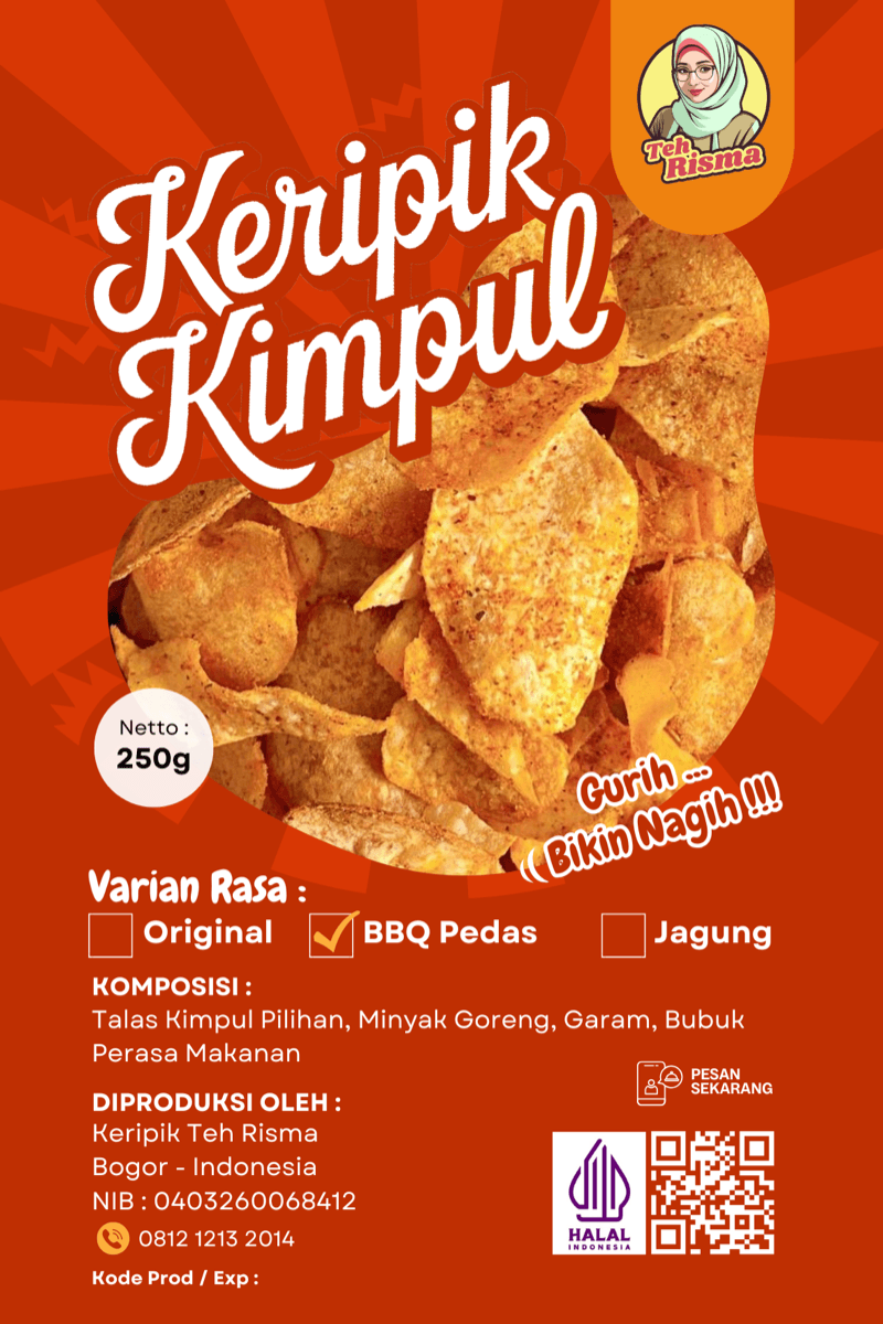 Keripik Kimpul BBQ Pedas Jumbo
